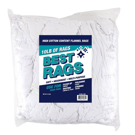 Monarch Flannel Polishing Reclaimed Cloths - White - 10 lb Bag R-W80-10BG